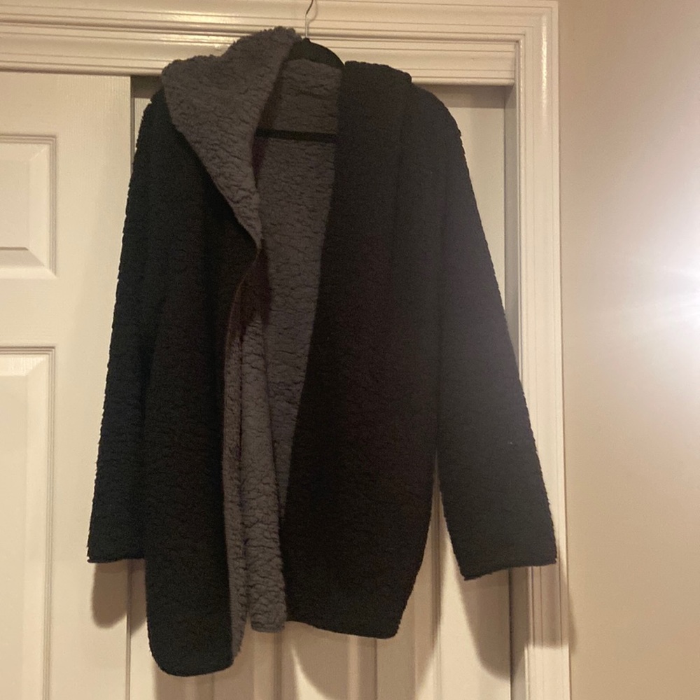 Black/Gray reversible bear coat.